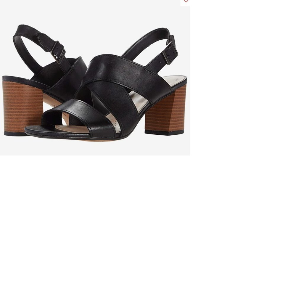 NWT - Clarks Women's Jocelynne Bao Slingback Heeled Sandals-Black- Size 9